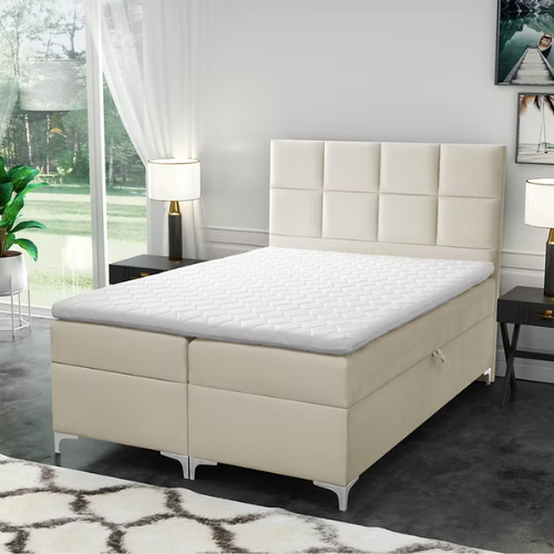 NICE | Lit Coffre Boxspring + Matelas + Surmatelas