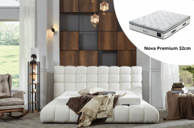 Pack complet Lit coffre Bottom + Matelas Nova Premium 32cm