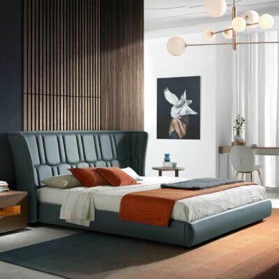 LIT EN SIMILICUIR GRIS – Image 3