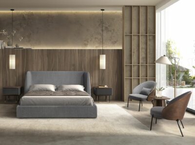 LIT EN TISSU GRIS FONCÉ – Image 4
