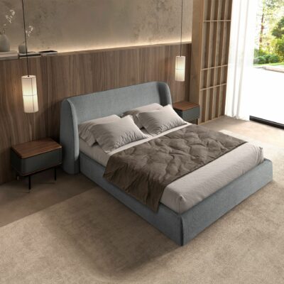 LIT EN TISSU GRIS FONCÉ – Image 5