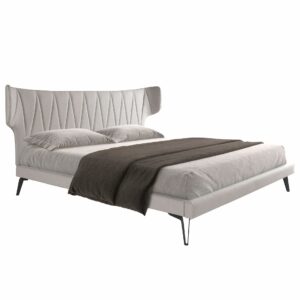 LIT EN TISSU GRIS CLAIR