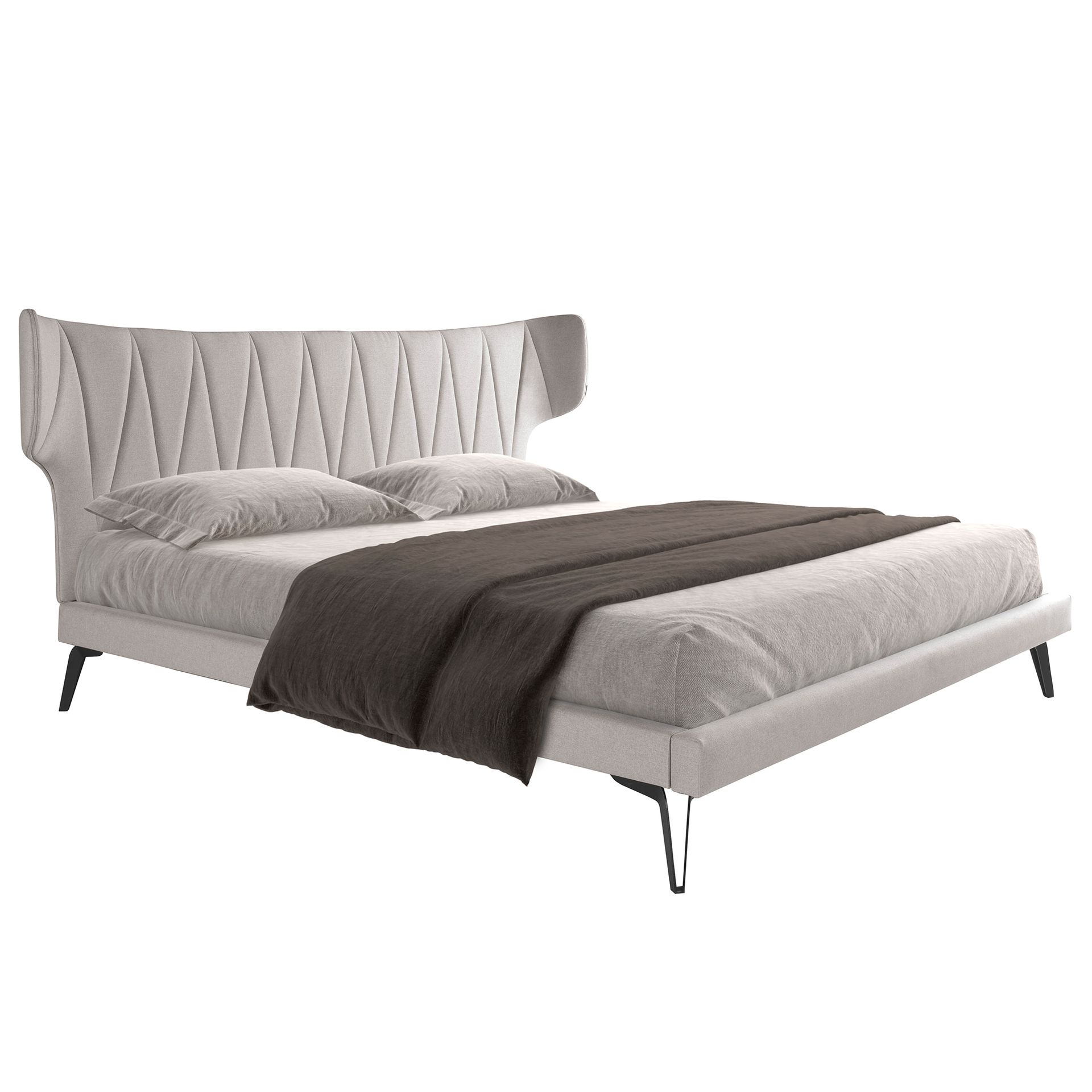 LIT EN TISSU GRIS CLAIR