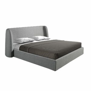 LIT EN TISSU GRIS FONCÉ