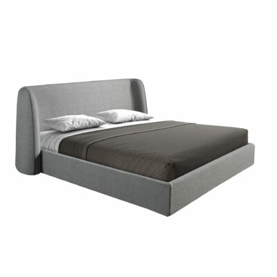 LIT EN TISSU GRIS FONCÉ