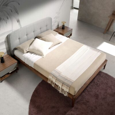LIT TUFTÉ EN TISSU GRIS – Image 3