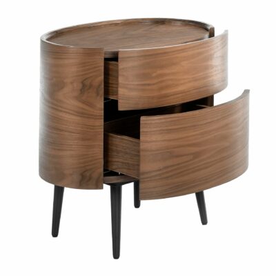 TABLE DE CHEVET NOYER ET ACIER NOIR – Image 2