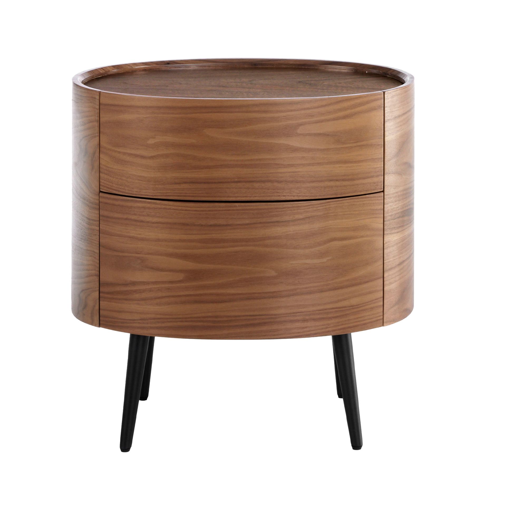 TABLE DE CHEVET NOYER ET ACIER NOIR