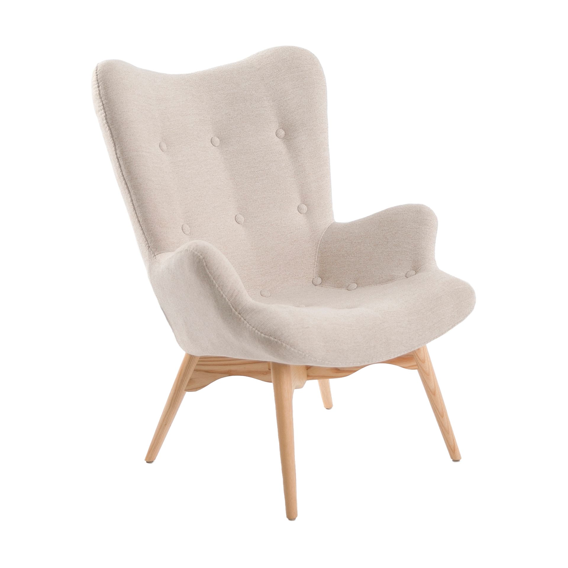 Fauteuil en tissu beige