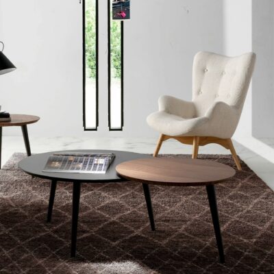 Fauteuil en tissu beige – Image 2