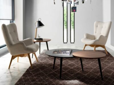 Fauteuil en tissu beige – Image 3