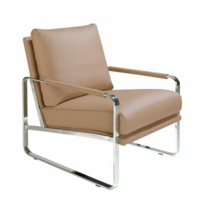 Fauteuil en similicuir taupe