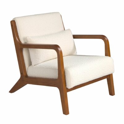 Fauteuil en tissu blanc