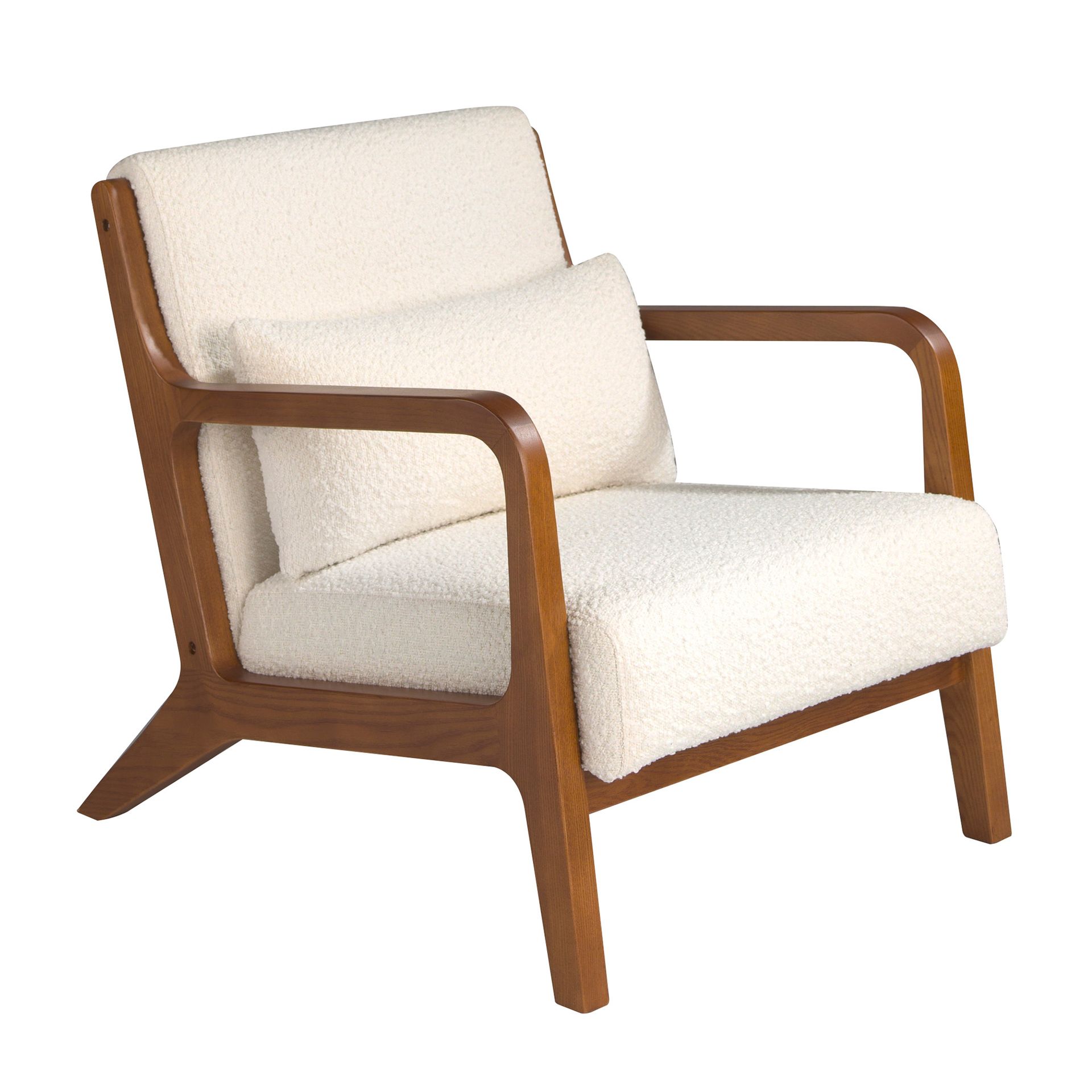 Fauteuil en tissu blanc