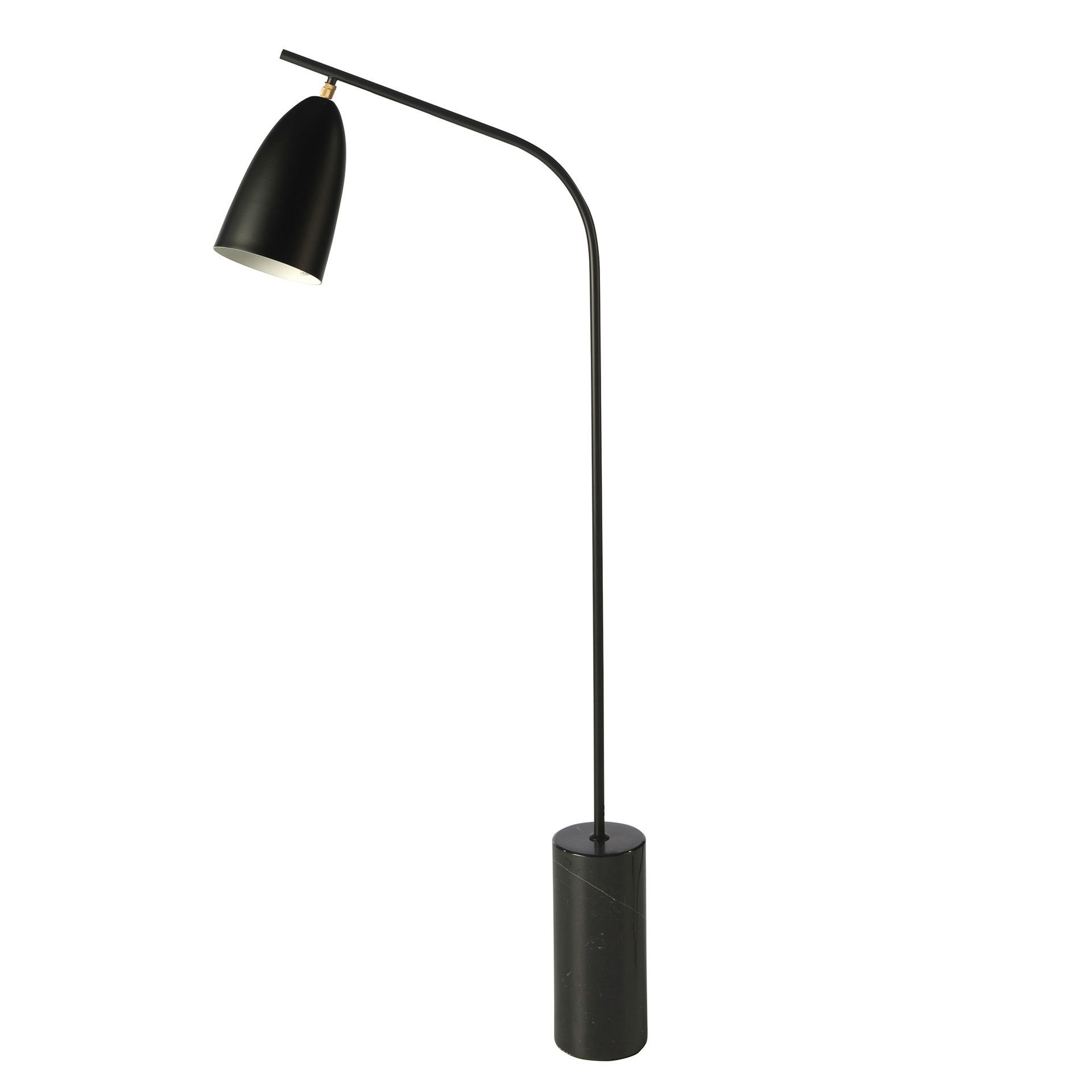 Lampadaire en marbre noir et acier noir