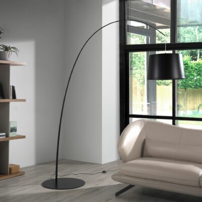 Lampadaire réglable en acier noir – Image 3