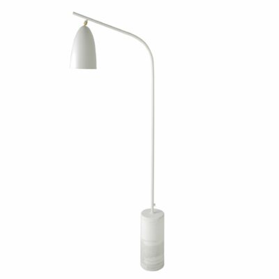 Lampadaire en marbre et acier blanc