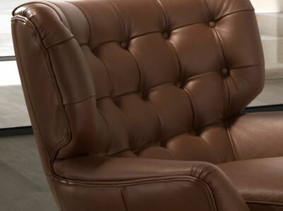 Fauteuil Chester cuir marron foncé – Image 4