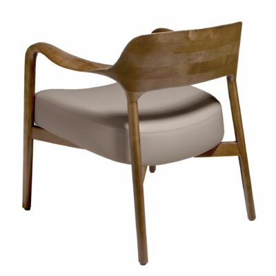 Fauteuil en similicuir noyer et vison – Image 2